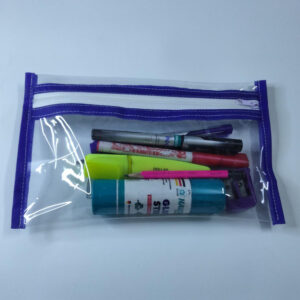 Transparent pencil case/ transparent single zip stationary pouch/ pencil box