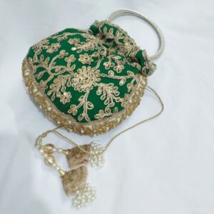 Bridal Potli Bag with Round Metal Handle (Copy)