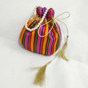 Colorful kids potli with pearl handle