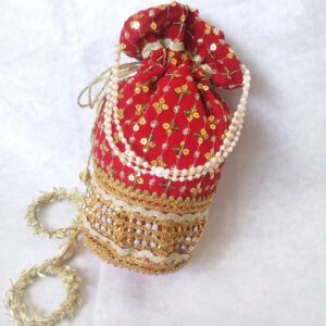 Bridal Golbag Embroidered with gota base design
