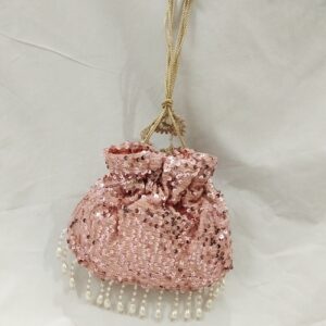 Pink sequins potli