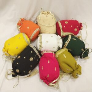 Embroidered potli gol bag clutch with gota lace
