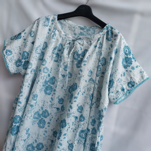 "Premium Lawn Printed Nightwear Maxi – 53 Inch Long Comfortable Sleepwear for Women & Girls"